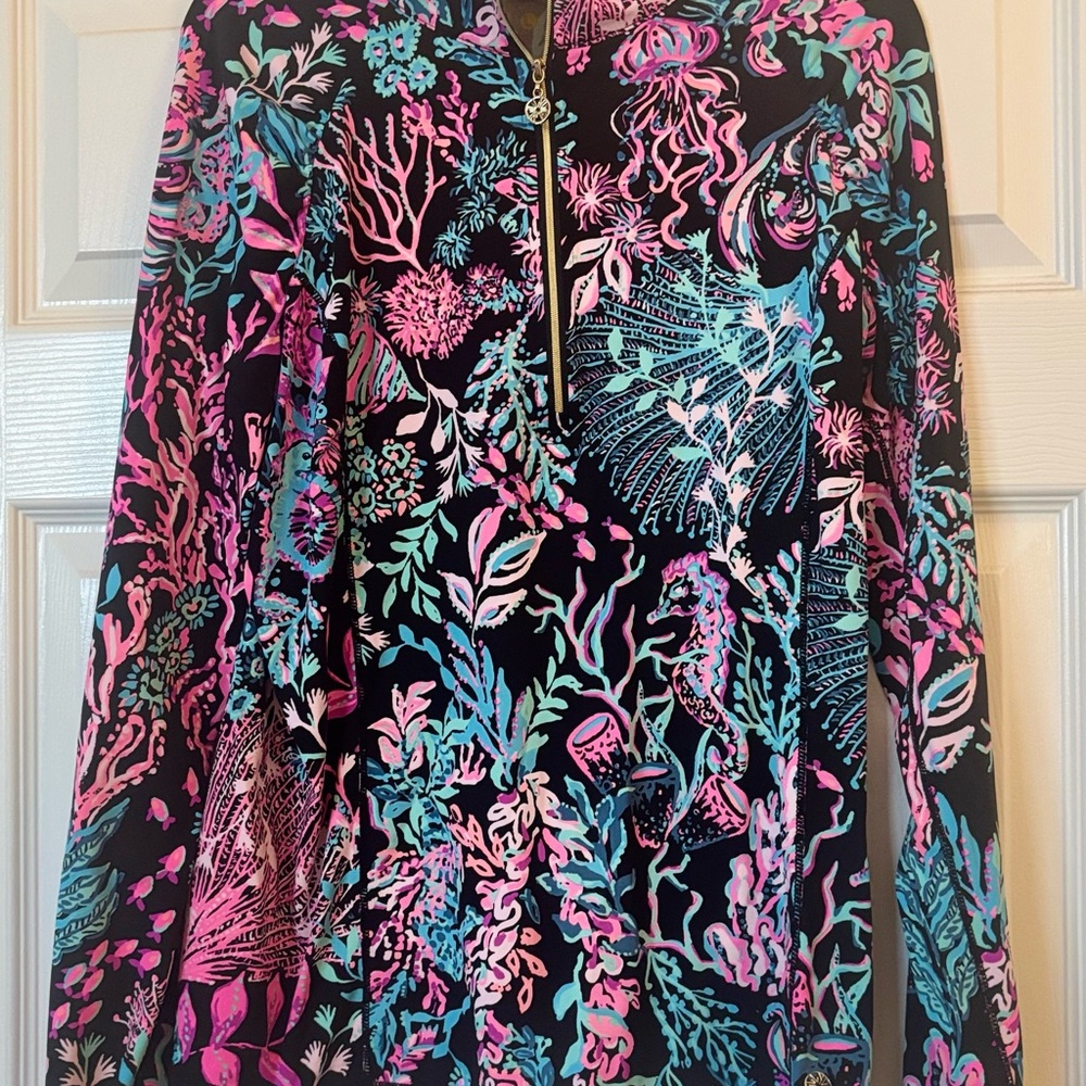 Lilly Pulitzer luxletica Justine half zip black
